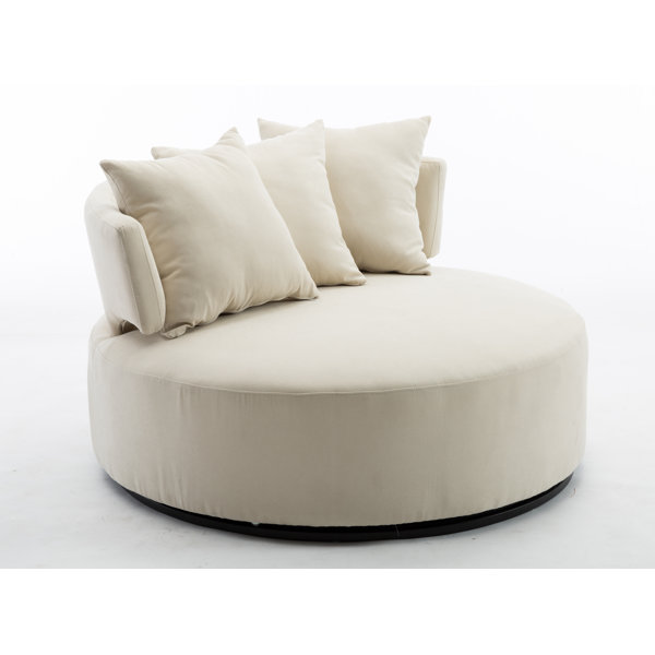 Latitude Run® Minorca Upholstered Swivel Chair And A Half & Reviews